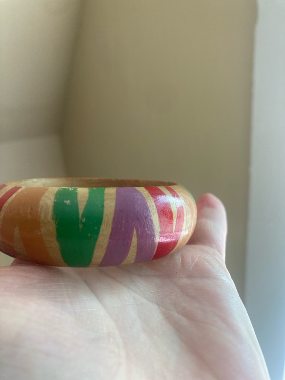 Colorful Wooden Bangle Bracelet